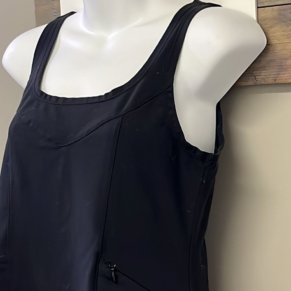 Athleta Black Sleeveless Tenniscore Athletic Mini Pullover Pleated Dress-Small - Picture 4 of 11